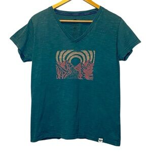 Horny Toad Slub Cotton Tee Women’s Medium Green  Organic Short Sleeve Vneck Top